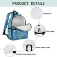thumbnail image 4 of Football and Star Brightblue Pattern Cute School Backpack Bag for School with Padded Back and Adjustable Shoulder Straps 15.25"x11.5"x5.25", 4 of 5