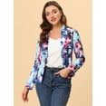 thumbnail image 3 of INSPIRE CHIC Chaqueta Tipo Blazer Informal Con Solapa De Muesca Y Manga Larga Para Mujer Flor azul S, 3 of 6