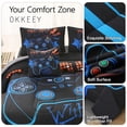 thumbnail image 4 of OKKEEY Gaming Bedding Sets for Boys, Kids Teens Bed in a Bag Twin Gaming Comforter Set, 6 Pcs Blue Gamer Microfiber Quilt Set with Pillowcase, Flat Sheet, Fitted Sheet for All Season, 4 of 9