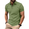 thumbnail image 2 of Men's Polo Shirts Short Sleeve Casual Polo T-Shirt Slim Fit Golf Shirts Green S, 2 of 7