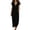 Black, variant on Luvior Boho Summer Long Dress Flutter Sleeves V Neck Flowy Casual Maxi with Pockets Black XXL