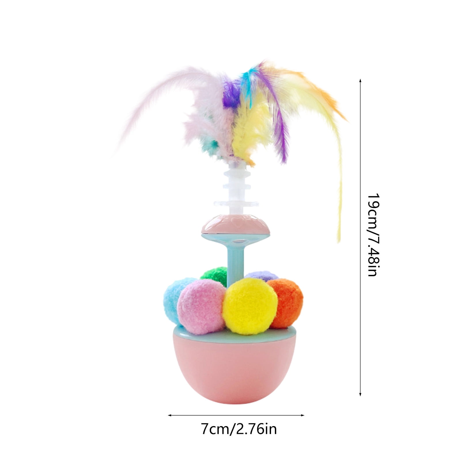 Specollect Clearance 5Pcs Interactive Cat Toys for Indoor Cats, Roly Poly Wobble Stimulation Kitty Cat Toy to Keep Them Busy for Bored Adult Cats Self Play, Cute Funny Kitten Feathers & Ball Toy