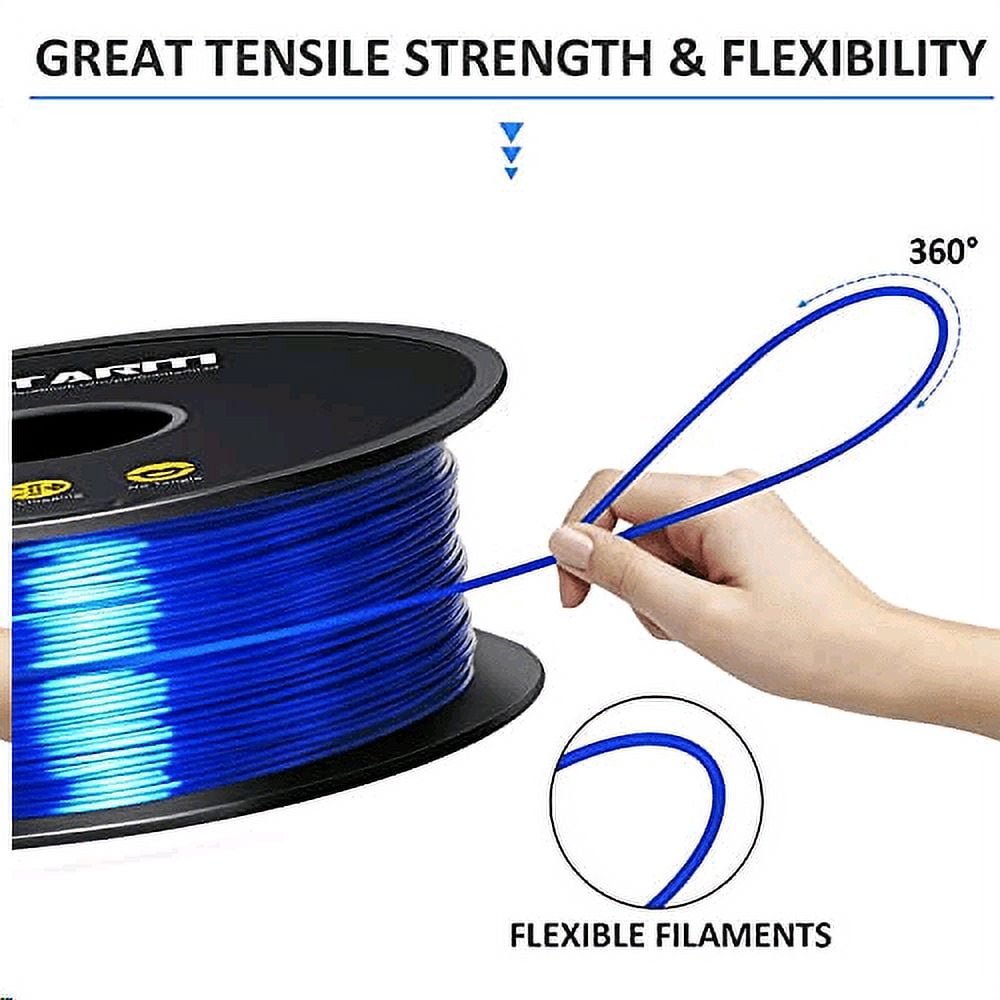 GEEETECH Shiny Silk Royal Blue 3D Printer PLA Filament Toughness Enhanced with 1.75mm Dimensional Accuracy +/-0.03mm, 1080 Feet per Roll, Vacuum Packaging, for Most 3D FDM Printer