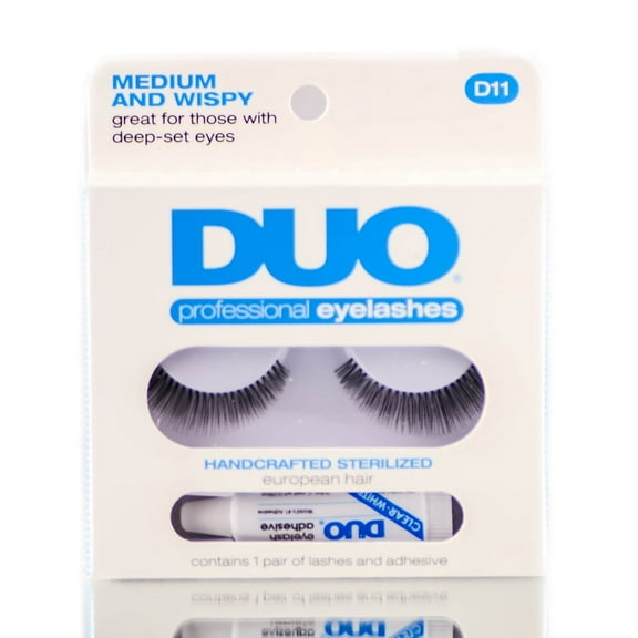 Duo Professional Eyelashes - Medium And Wispy - D11 - Pack of 1 with Sleek Comb