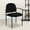 Black Fabric, variant on Emma + Oliver Comfort Black Vinyl Stackable Steel Side Reception Chair with Arms