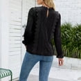 thumbnail image 4 of XFLWAM Womens Lace Dressy Tops Long Sleeve V Neck Shirts Crochet LAce Sexy Casual Fall Blouses Black XXL, 4 of 8