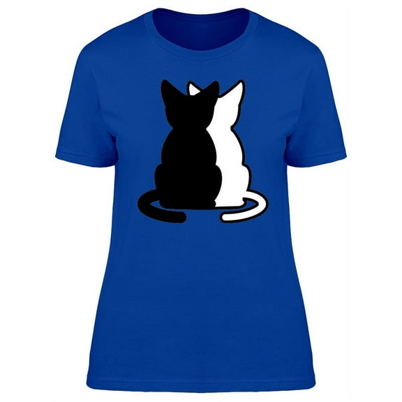 White And Black Cat Hugging T-Shirt Women -Image by Shutterstock, Female XX-Large