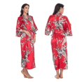 thumbnail image 1 of M Bata tipo kimono de satén suave con estampado floral para mujer, albornoz de boda, ropa de dormir, 1 of 2