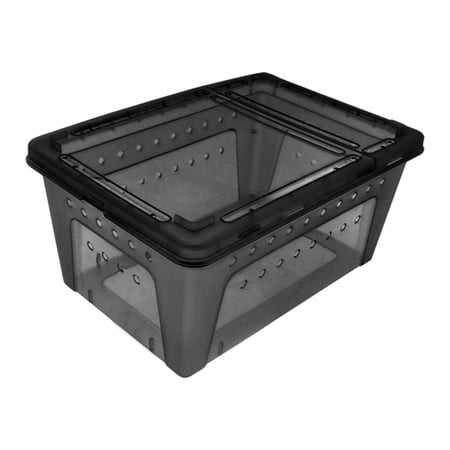 Bvdfgk Reptile Terrarium Breeding Container Aquarium Container Animal Breeding Box Animal Enclosure Made of Sturdy PP with Thick Design And Ventilation Holes Black