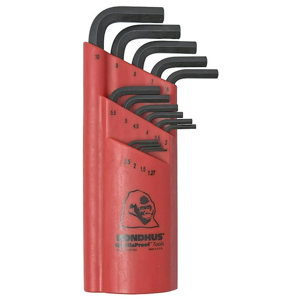BONDHUS 10995 15 Pc. Metric Ball End LShaped Hex Key Set