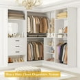 thumbnail image 7 of Homieasy 31-81" Expendable Closet System, Heavy Duty L-Shaped Closet Organizers with 3 Drawers, 4 Hanging Rods, Mirror, and Corner Tower for Closet, Bedroom, Apartment, 7 of 7