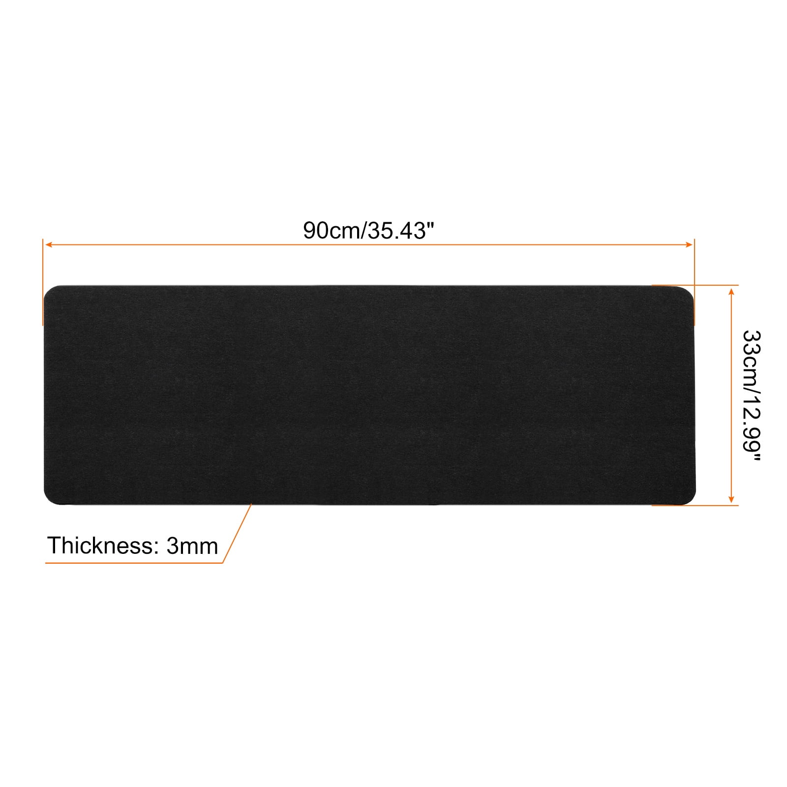Unique Bargains Desk Mat Protector, Felt Dual Side Mouse Pad Writing Black 33x90
