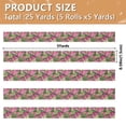 thumbnail image 3 of 5 Rolls Christmas Ribbon 1.5 inch Wide Decorative Ribbon for Gift Wrapping and Holiday Decorations Pink and Green Tropical Leaves, 3 of 7