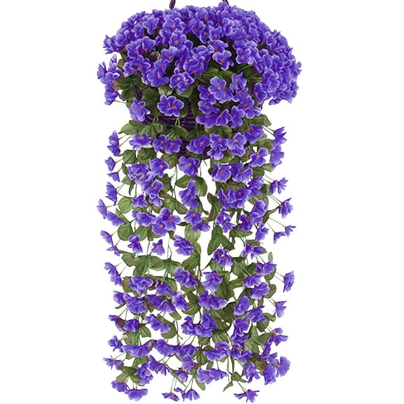 WZXPWT UV-Resistant Artificial Violet Fence, 220 Silk Flower Privacy Screen - Realistic Garden Hedge for Indoor/Outdoor Use with Easy Installation & Multi-Scenario Decoration(Blue)