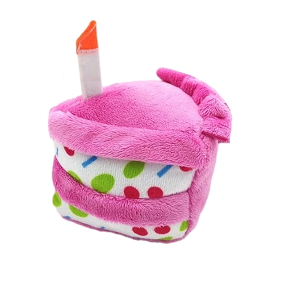 Juguete chirriante para perro Billuyoard pastel de peluche rosa 4 5 pulgadas