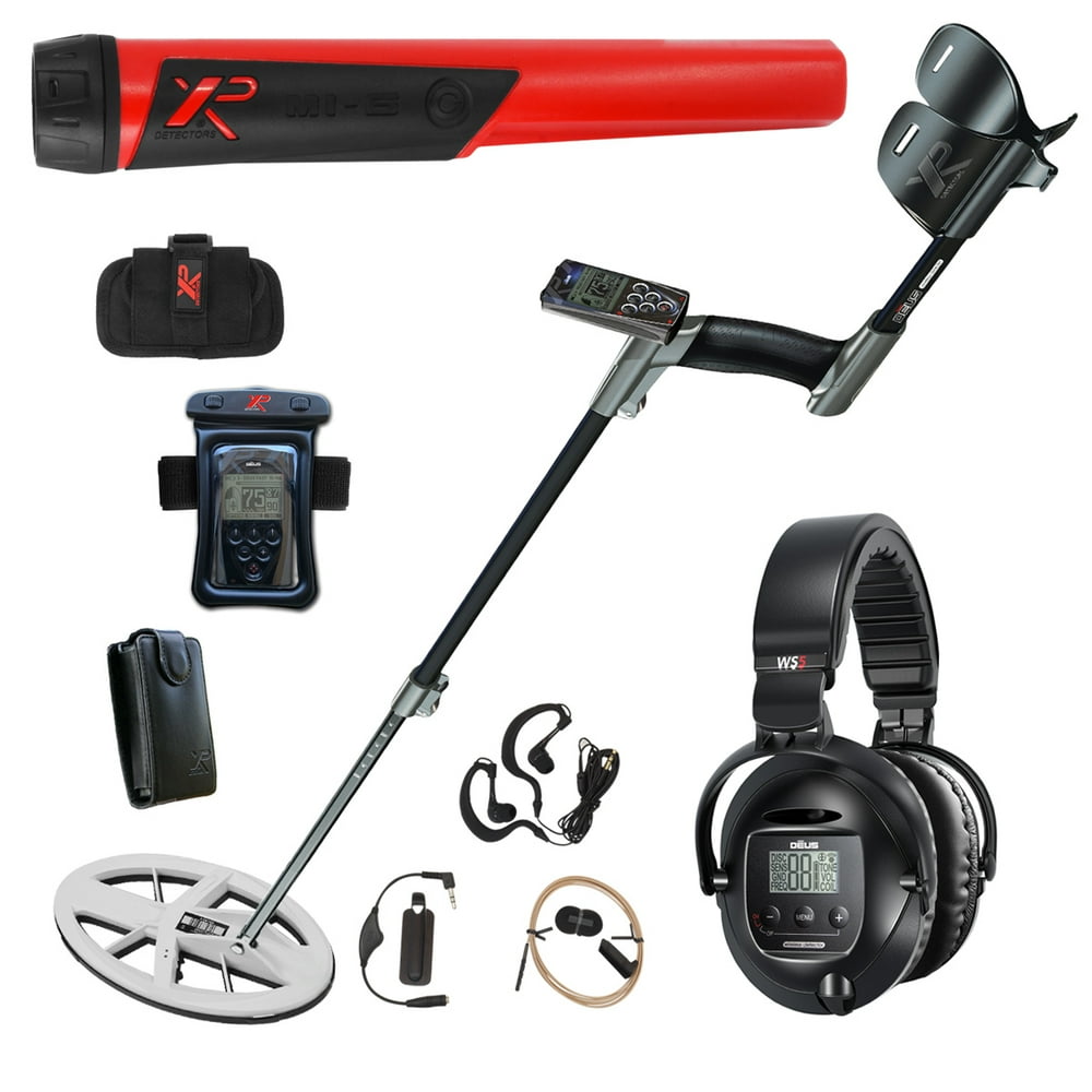 XP Deus Metal Detector w/ MI6 Probe, WS5 Headset, Remote, 9.5" HF Coil