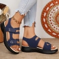 thumbnail image 4 of Dakaela Womens Orthopedic Walking Sandals Comfortable Plantar Fasciitis Arch Support Summer Beach Water Shoes with Hook and Loop Blue 7, 4 of 8