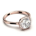 thumbnail image 2 of Dazzling Halo 1.55 Carat Cushion Cut Diamond Moissanite Engagement Ring, Wedding Ring in 10k Solid Rose Gold Shank, Gift For Her Promise Ring, Anniversary Ring, Spectacular And Decorative Ring, 2 of 3