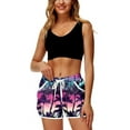 thumbnail image 4 of Women 4th of July Board Shorts Hawaiian Tropical Print Beach Swim Shorts with Pockets, 4 of 10