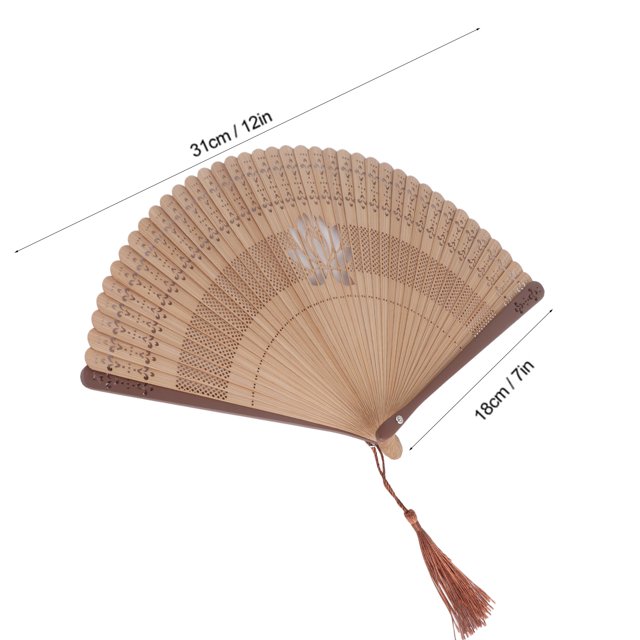 Abanico de Mano Plegable de bambú Borlas Huecas Portátil Ligero para Enfriar en Verano ANGGREK Otros