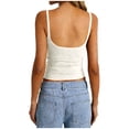 thumbnail image 5 of ZyeKqe Tank Tops for Women Casual Sleeveless Spaghetti Strap Going out Tops Slim Fitted Built in Bra Basic Crop Shirts, 5 of 8