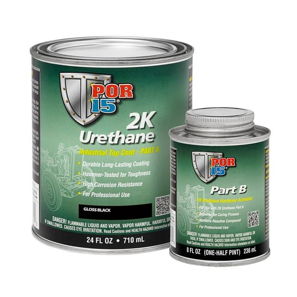 Por 15 Peinture 43204 Utilisée pour Enduit de Pare-Machinerie/équipement Lourd/châssis/plaque Antidérapante/applications Industrielles; Noir Lustré; Pot; 1 Quart; Simple