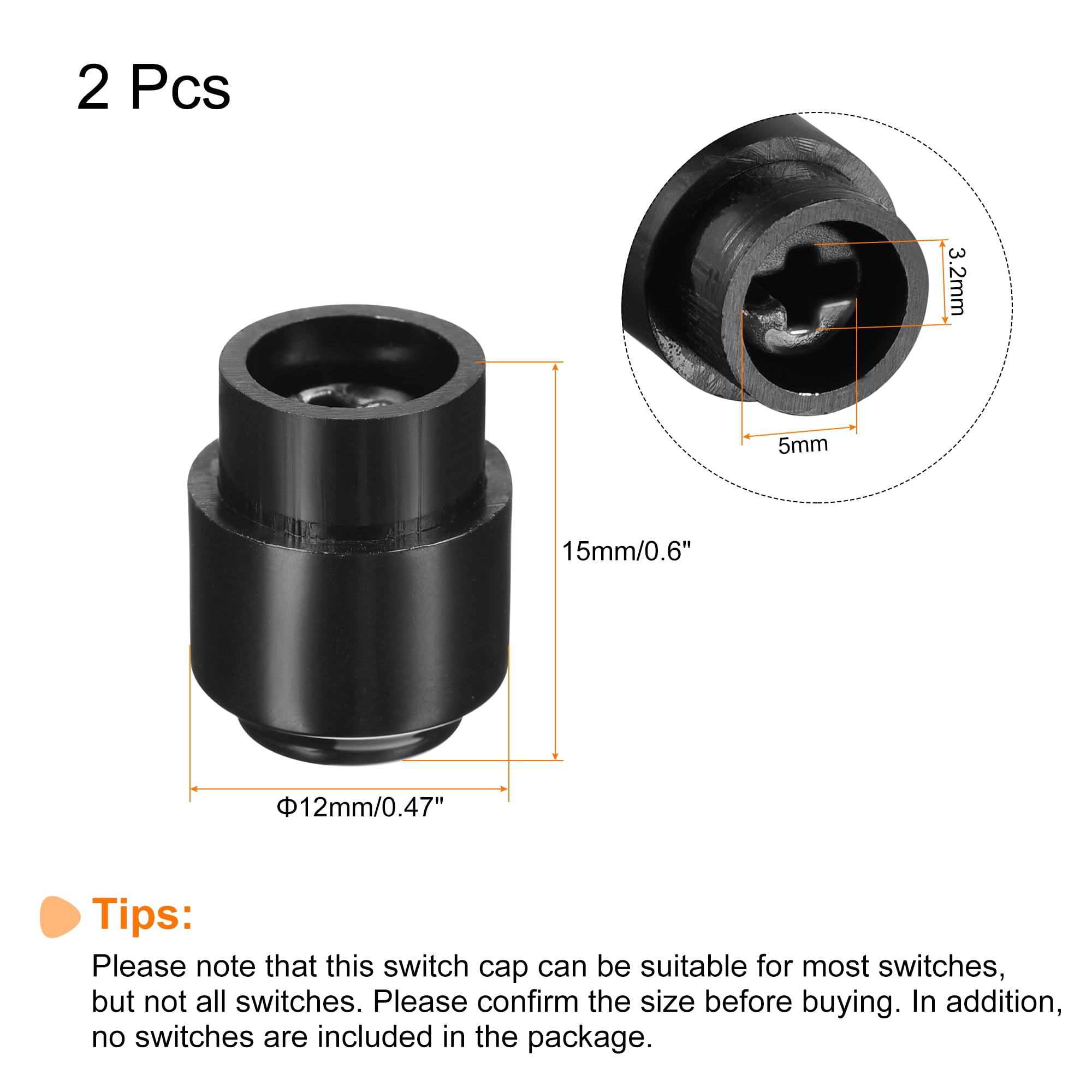 Unique Bargains Guitar Selector Switch Tip Cap Round 3 Way Cross Knob Cover Black