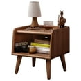thumbnail image 6 of Greater Bedside Table Brown Boho Nightstand with Open Storage Shelf Mid Century Modern Coffee Table Small Side Table for Bedroom and Dorm Natural Wood Nightstand, 6 of 8