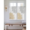 thumbnail image 6 of Tier Curtains 45 Inches Long, Boho Gray Beige Floral Window Treatment Curtain Drapes, Retro Abstract Art Flowers Window Half Privacy Curtains for Bedroom Bathroom, 42"x45", 2 Panels, 6 of 7