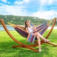 thumbnail image 3 of SUNCREAT Portable Hammock with Stand, Two Person Hammock with Stand Included, Rainbow, 3 of 8