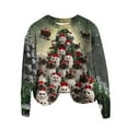 thumbnail image 4 of Women's Christmas Sweaters Womens Sweater Round Neck Long Sleeve Christmas Print Pullover Sweater for A Warm Holiday Season, 4 of 4