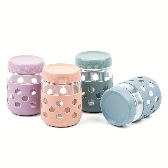 6-Pack Glass Mason Jars - 16oz Wide Mouth with Airtight Lids | Dishwasher Safe Pantry Organization | Pastel Colors for Overnight Oats