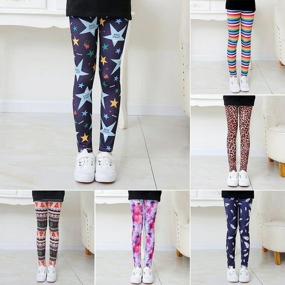 GYRATEDREAM Cute Printed Toddler Kid Girls Stretch Leggings Ankle Length 4-11 Years