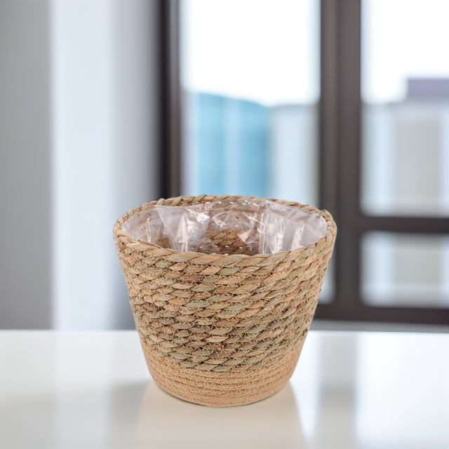 BESTYASH Canasta Para Plantas Tejida A Mano Con Base Estable Para