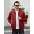 thumbnail image 3 of Colsmile Men's Faux Suede Bomber Jacket, Casual Lightweight Vintage Varsity Coat Zip Up Outerwear, 3 of 8