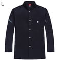 thumbnail image 2 of CHEF UNIFORM Uniform Cocina de manga larga Delantal con bolsillos delanteros Butcher Professional Home Supplies Sweat Bands for Grill Restaurant Black L Inevent LF000324-02, 2 of 7