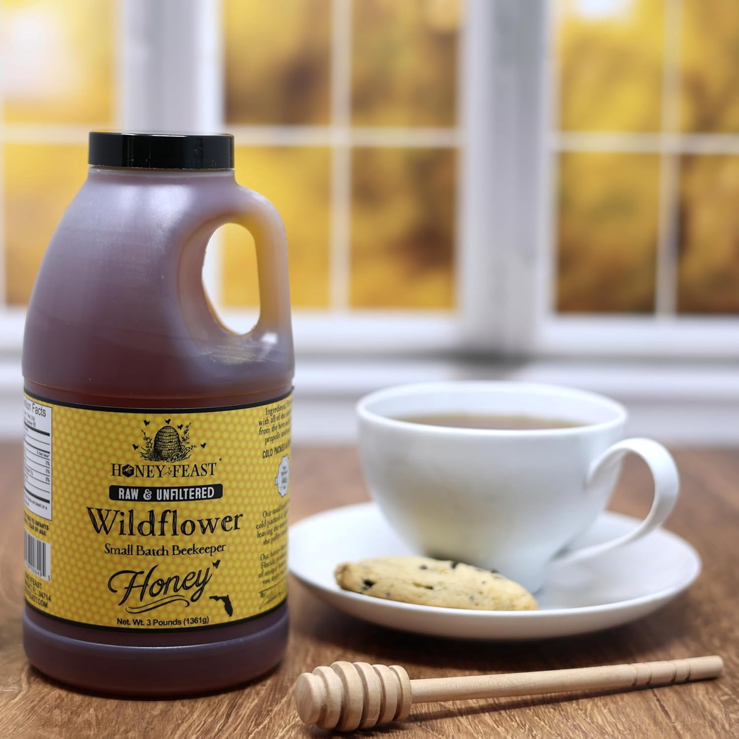 HONEY FEAST 3 Pounds Raw Wildflower Honey | from American Organic floral sources