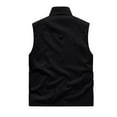 thumbnail image 3 of HOOMEUMY Mens Cargo Vest Casual Workout Sleeveless Clothes Fashion 2025 Trendy Classic Solid Coat Stand Collar Jacket Mountaineering Design Black XL, 3 of 3