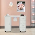 thumbnail image 3 of Ktaxon Manicure Nail Table Station, Salon Spa Nail Desk with Electric Downdraft Vent, White, 3 of 11
