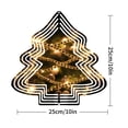thumbnail image 7 of Stylish Metal Hanging Christmas Tree Wind Spinner - Concentric Circle Design with Glowing Lights & Ornaments for Festive Yard Decor, 7 of 7