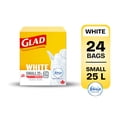 thumbnail image 1 of Glad White Garbage Bags - Small 25 Litres - Febreze Fresh Clean Scent, 24 Trash Bags, 1 of 7
