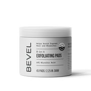 Bevel 10% Glycolic Acid Toner Pads for Face, Helps Remove Dead Skin Cells and Reduce Ingrown Hairs for Even Skin Tone and Texture, 45 Count (Packaging May Vary)