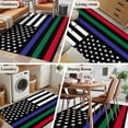 thumbnail image 6 of 4th of July Large Area Rugs for Bedroom Living Room, Soft Non Slip Carpet Bedside Rug, Blue Green Red Line American Flag Rectangular Floor Cover Kitchen Accent Rug 4'x6' for Dining Room/Office, 6 of 9