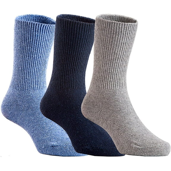 Meso Boy's 3 Pairs Pack Wool Socks Plain Color Size 1Y-3Y Blue, Grey, Navy