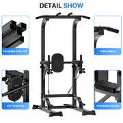 Evitormill Pull Up Bar Power Tower Dip Bar Station 660LBS Dip Stand Multi-Function Home Strength Training Fitness Workout Station for Home Gym