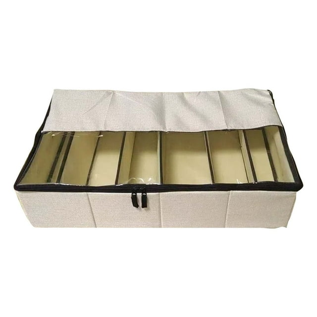 6 Compartiments Transparents Pliables pour Chaussures Espace de Rangement sous le Lit Armoire à Chaussures Étagère de Rangement Style Tiroir avec Couvercles pour Rangement Sac de Rangement pour Couette sous le Lit