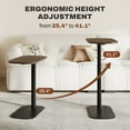 thumbnail image 4 of FunniHomi 23.6" W x 13.8" D Adjustable C Table with Wheels, Mobile Snack Side End Table for Sofa and Bed, Rustic Brown, 4 of 9