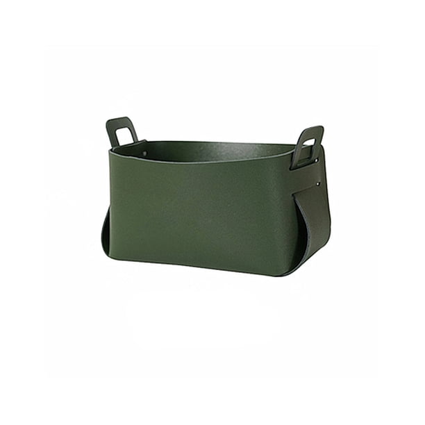 Matsuzay Cesta de almacenamiento Organizador de cuero con asa Soporte decorativo Contenedor Caja Desmontable Cosmético Papelería Decoración Almacenamiento y organización del hogar Verde L Matsuzay HA067449-07