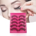 thumbnail image 3 of Realove 5 Pairs Fake Eyelash Natural Looking Transparent Stems Plastic Fiber Stylish False Eyelashes 26-27s, 3 of 5