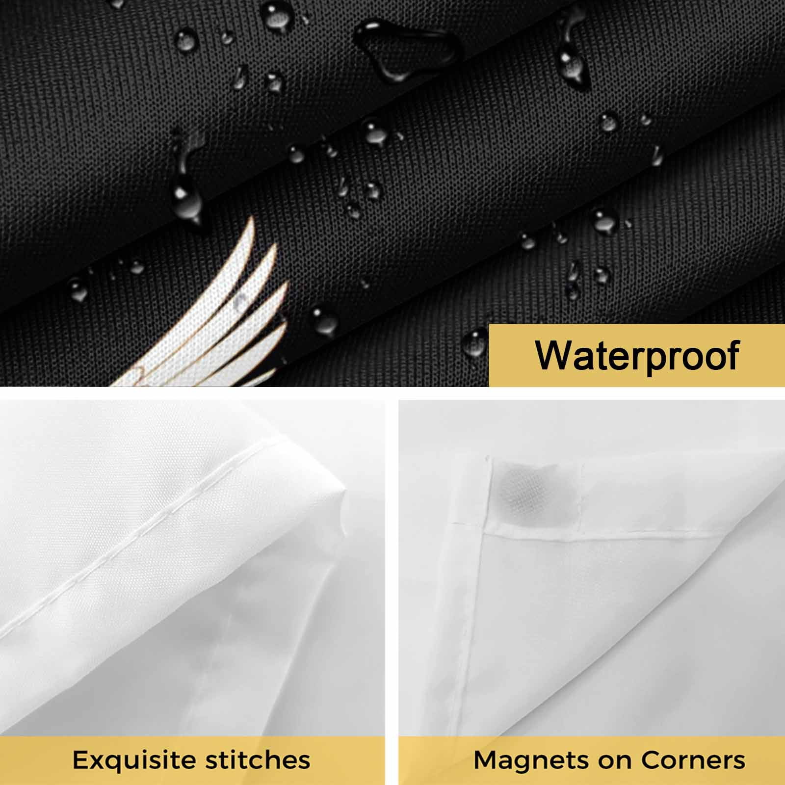 No Hook Shower Curtain with Snap in Liner, Japanese Cranes Peony Waterproof Fabric Bathroom Curtain Mesh Top Window, Country Animal Plants Shower Curtains 48x72in